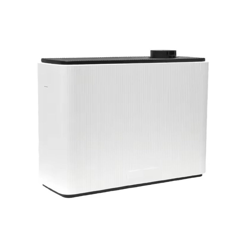 NAMSTE 4000m³ fragrance diffuser in white with ribbed panels and black top for large spaces.