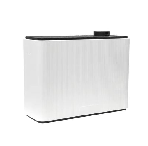 NAMSTE 4000m³ fragrance diffuser in white with ribbed panels and black top for large spaces.